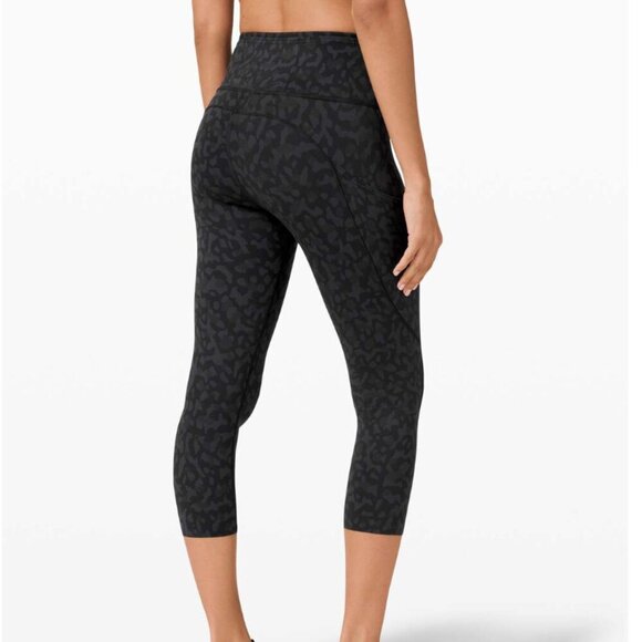 Lululemon Fast and Free Crop 19" *Non-Reflective Formation Camo Deep Coal - Picture 1 of 1